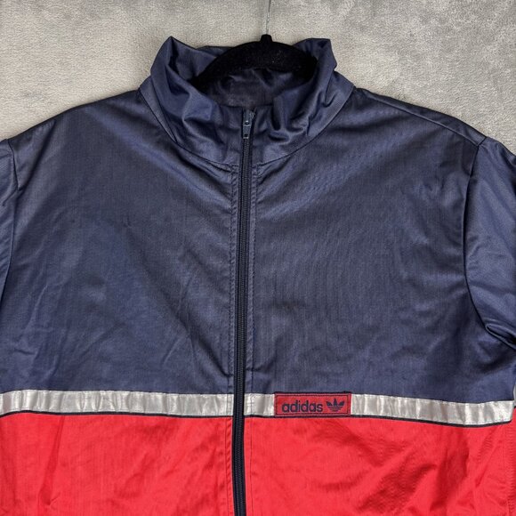 Vintage 80s Adidas Nylon Track Jacket Mens Training Full Zip Running USA Made M - Picture 5 of 10